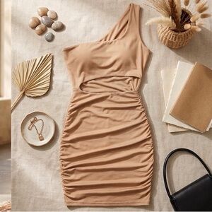SHEIN Women's One Shoulder Sleeveless Cut Out Bodycon Dress